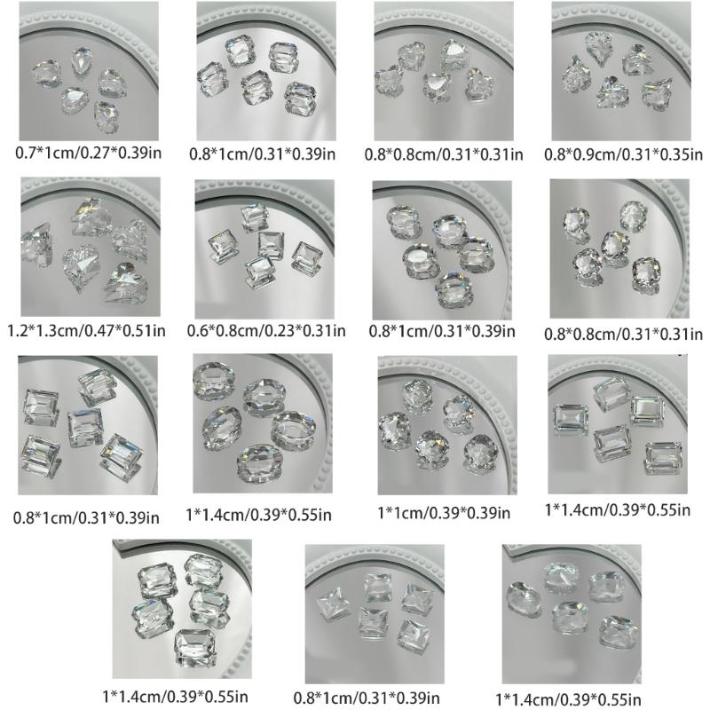 5Pcs Pointed Bottom Nail Rhinestones Mini Diamond Nail Charms 3D Crystal Gems Jewelry DIY Manicures Nail Decoration