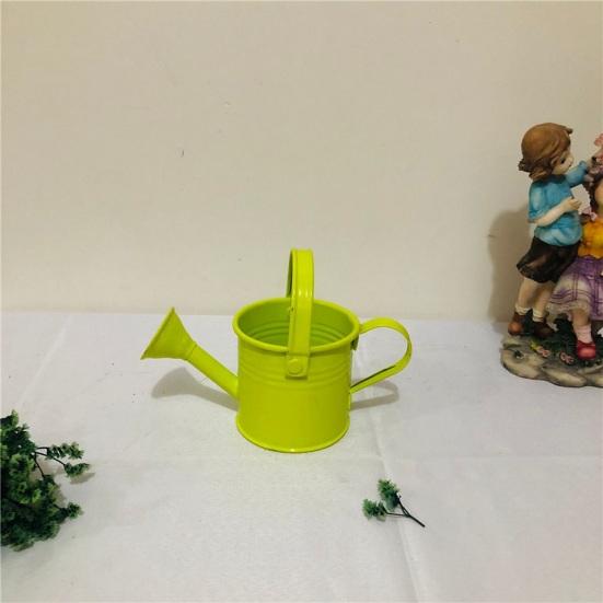 Kettle Ornament Drop-resistant Opening Design Creative Decorative Galvanized Iron Flower Planting Pot Watering Can Home Garden