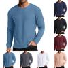 Мужская спортивная повседневная футболка с круглым вырезом и длинным рукавом, трикотажный базовый слой