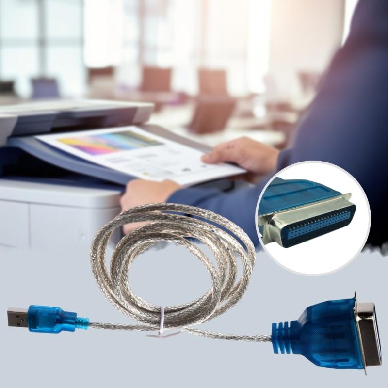 Metal USB to IEEE 1284 Parallel Port Converters Cable For Vintages Printers For New PC No Driver Required