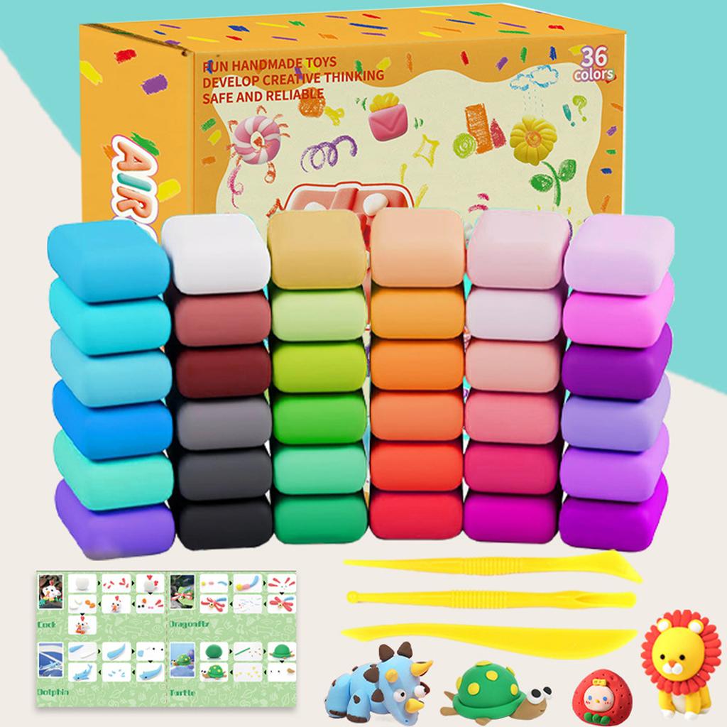 Ultra-light 36-color Modeling Set For Children, Including Playdough, Craft, And -drying Toys For DIY Projects.