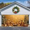Christmas Charm, Nativity Scene Garage Banner - Outdoor Holiday Wall Decoration, Polyester Background Fabric