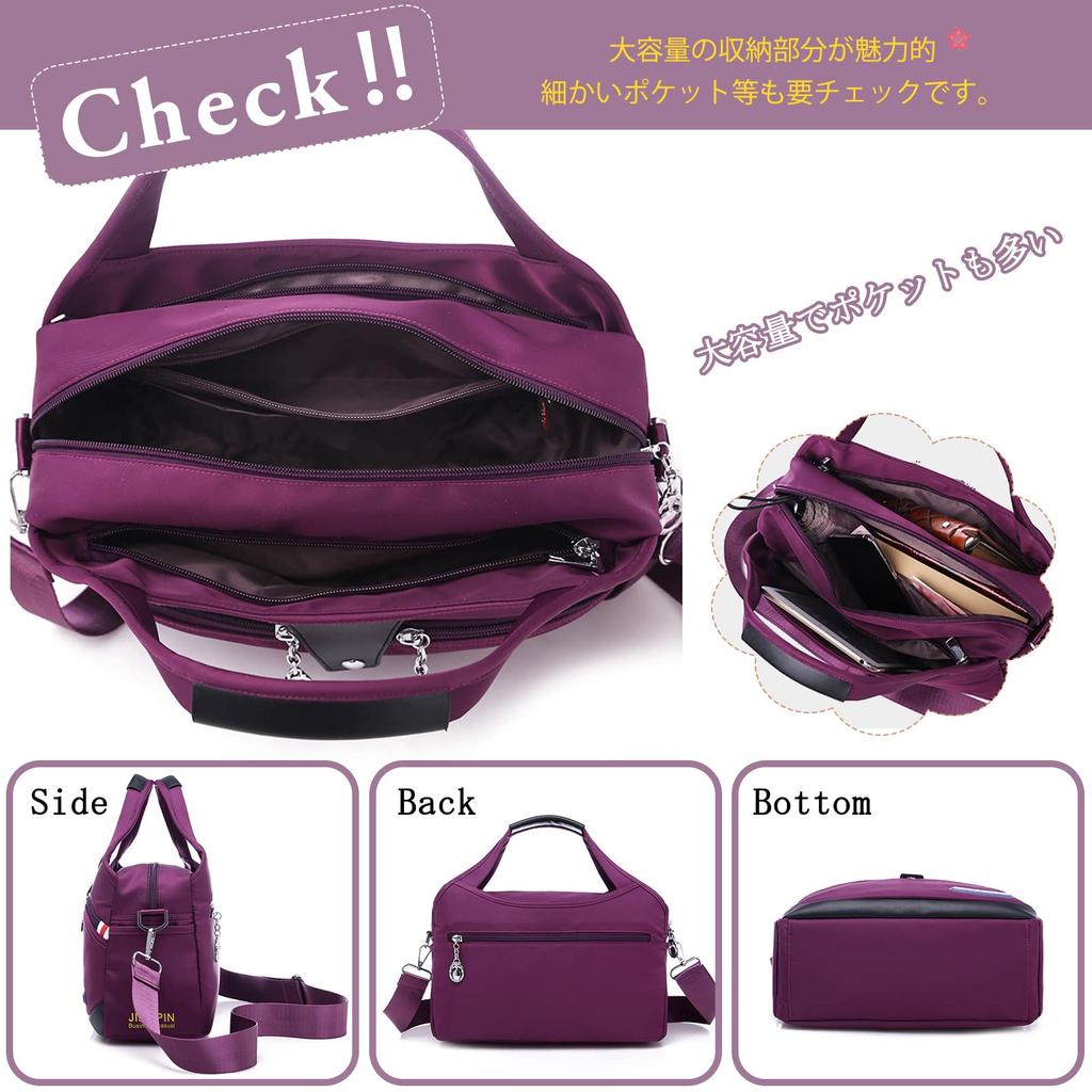 NICOLE & DORIS Women's 2-Way Mini Boston Bag, Shoulder Bag, Crossbody Bag, Handbag, Lightweight, Large Capacity, Multiple Pockets, Water-Repellent