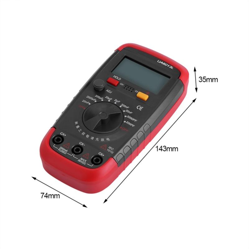 UYIGAO Digital Battery Powered Capacitan Capacitor Meter Tester 6013L LCD Display