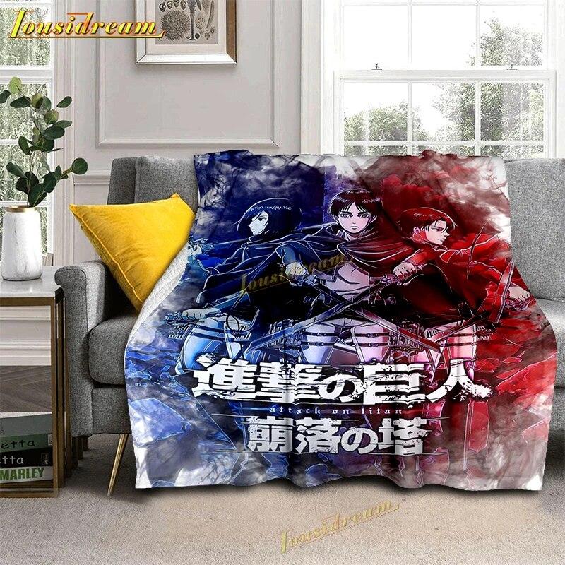Attack On Titan Blankets Cartoon Blanket Flano Dust Cover Sofa Bed Flannel Warm Throw Blankets forTravel Airplane,Beds,Couch
