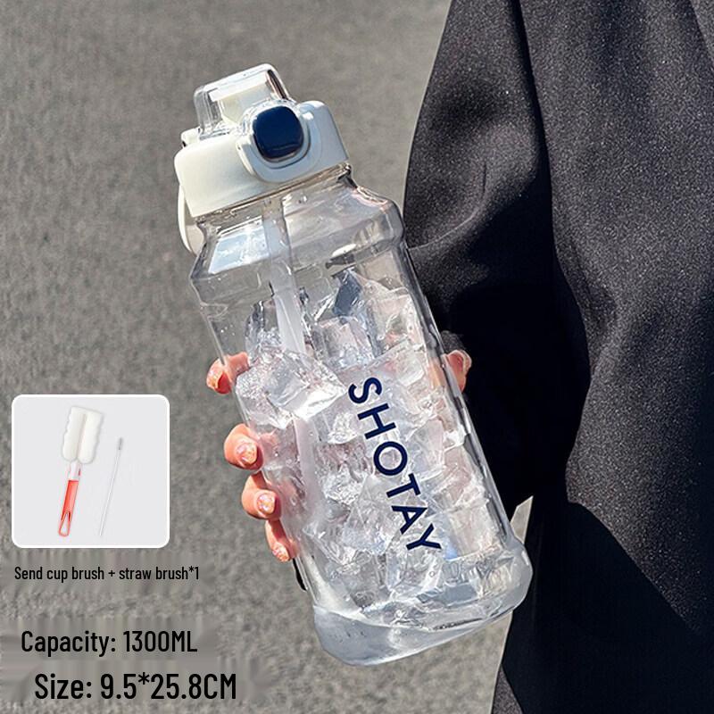 Large Capacity Big Belly Water Bottle with Straw