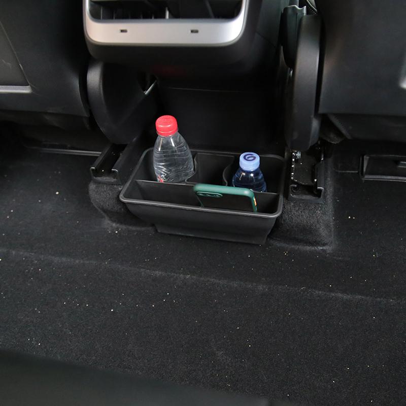 New For Tesla Model 3 Y 2024-2024 Car Rear Storage Box Flocking/ABS Organizer Containers Auto Interior Modification Accessories