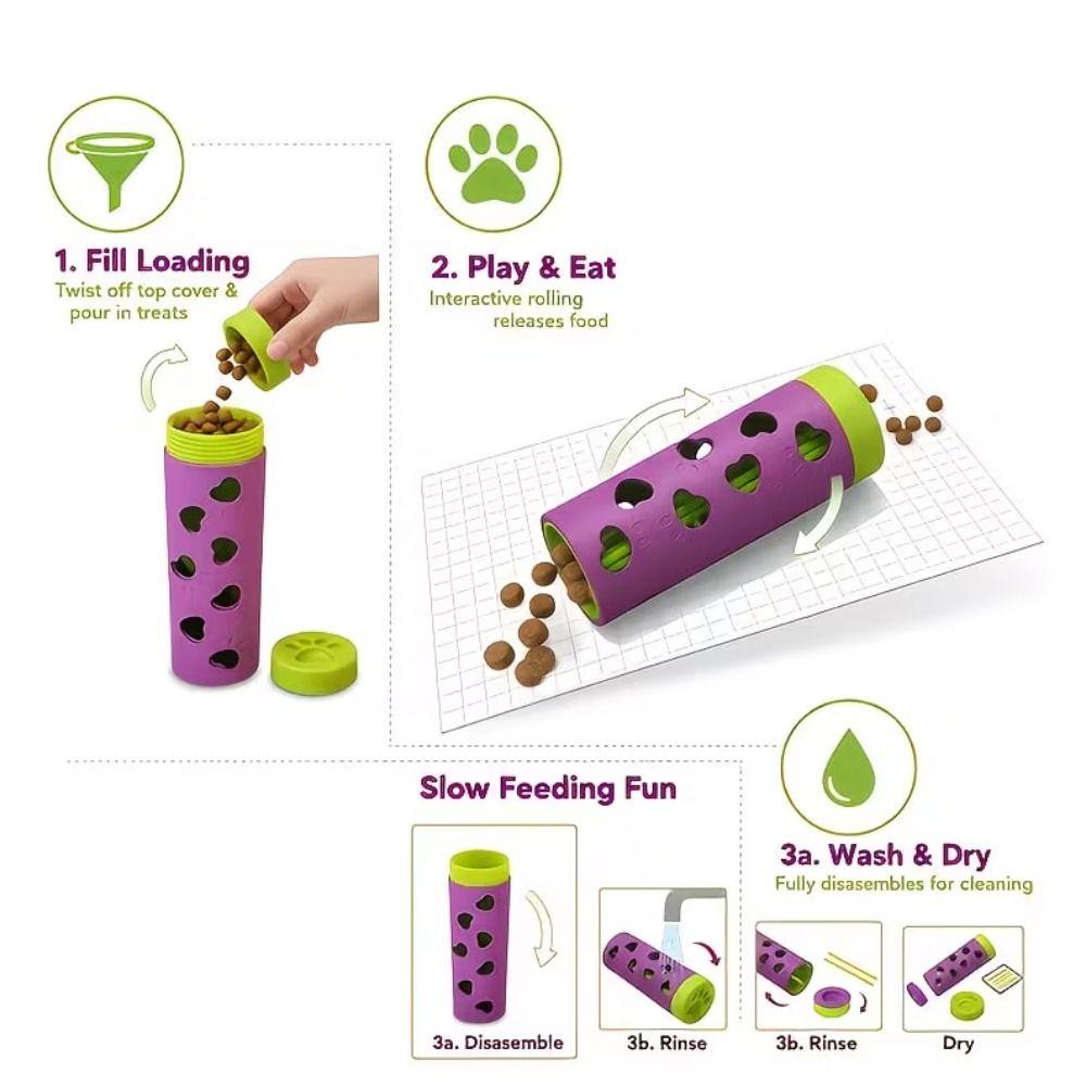 Bite Resistant Pet Leaking Food Toy Dog Paw Pattern Plastic Pet Snack Roller Teeth Grinding Puppy Puzzle Toy IQ Improvement