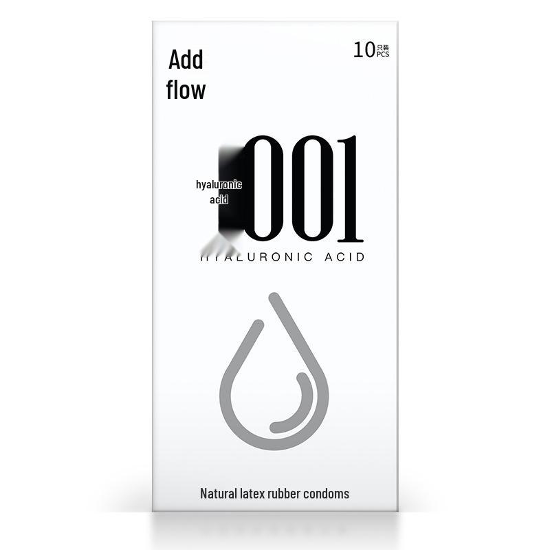 Ultra Thin Ribbed & Lubricated Condoms with Hyaluronic Acid - 10 Pack Adult Sex Toy