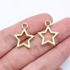 Popular Alloy DIY Accessories Hollow Five-Pointed Star Pendant DIY Handmade Bracelet Necklace Earring Clip Materials