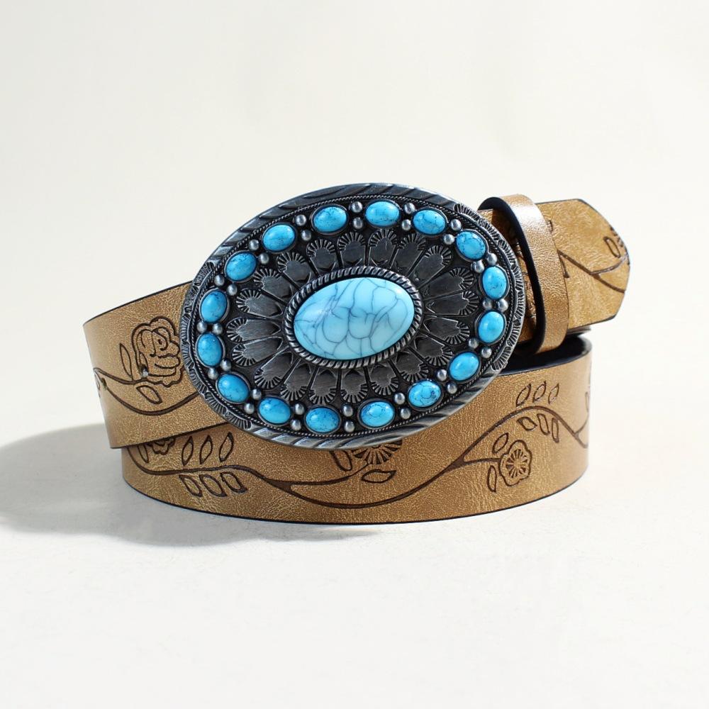 Western Denim Bohemian Belt Male Vintage Court Belt Unisex