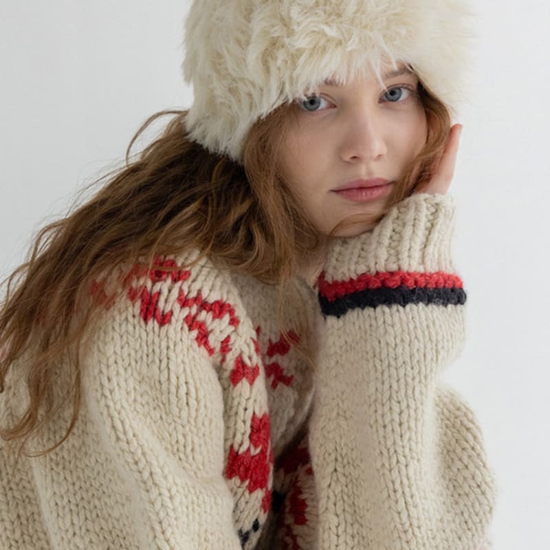 

POHIES FURRY HAT-IVORY FREE
