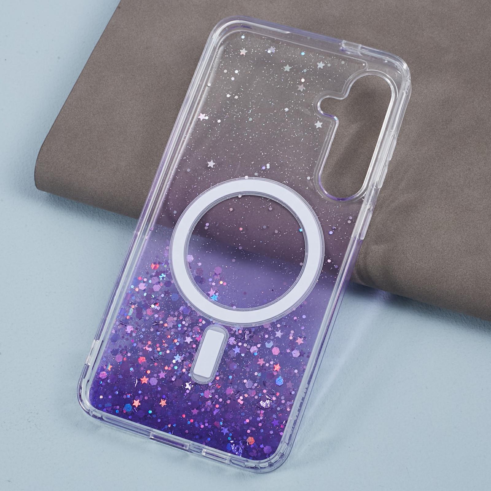 

JTW Series For Samsung Galaxy S24+ Magnetic Case Sparkle Epoxy TPU+Acrylic Phone Protector Purple
