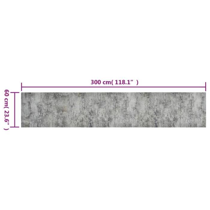 VidaXL Washable Kitchen Rug Concrete Print 60x300 Cm Velvet 136572