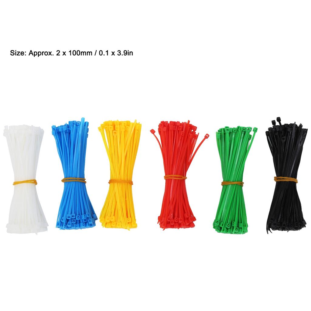 900pcs SelfLocking Nylon Cable Ties Multicolor Portable Zip Ties Organizer Accessory