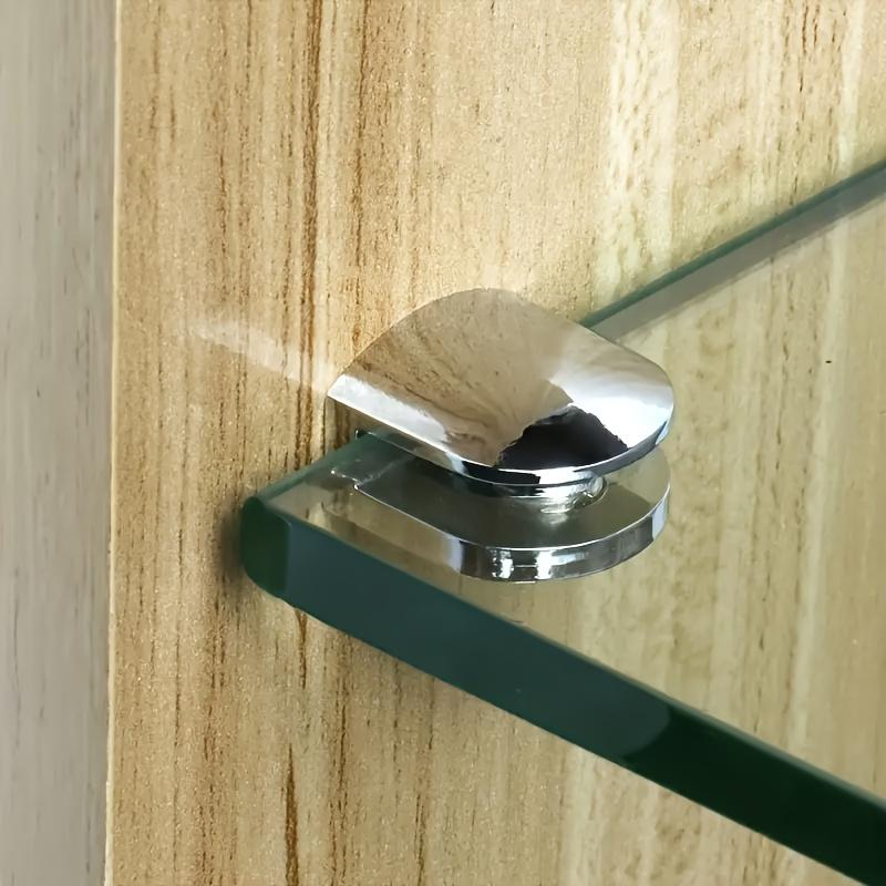 4 Pezzi Ferramenta Acciaio Inossidabile Staffe per Mensole in Vetro Robuste Regolabili Supporto in Vetro Argento Morsetto Porta per Bagno