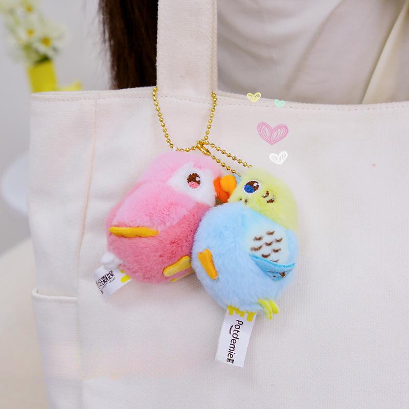 Simulation Bird Doll Love Budgie Parrot Doll Plush Schoolbag Pendant Magnetic Attraction To Send Female Birthday Gift