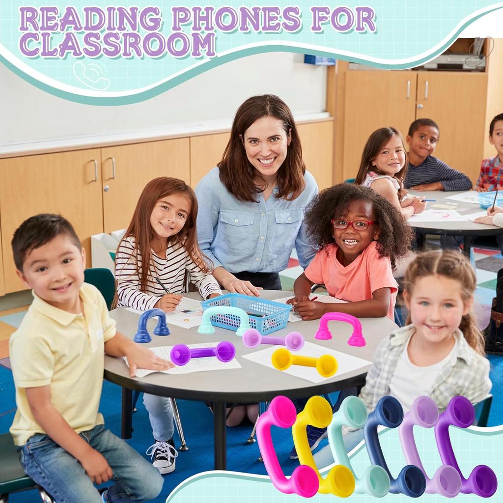 Shappy Bulk Whisper Reading Phones 24 Pcs Whisper Auditory Feedback Phone Classroom Manipulative Hear Myself Sound Speech Therapy Tool for Kids