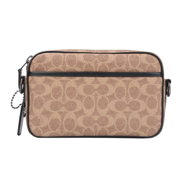 New COACH Academy Leather Camera Bag, Crossbody Bag, Shoulder Bag Men's Khaki 69333-JIKHA