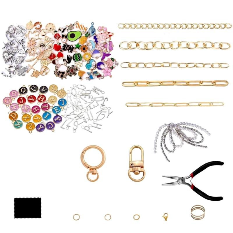 

Practical Keychain Set Fashion Pendant Making Supplies Alloy Texture for Creative Handmade Jewelry and Bag Charm