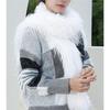 Womens Fuzzy Plush Scarf Knitted Furry Feather Long Scarf Collar Winter Warm Solid Color Scarves Shawl Wrap Streetwear