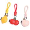 Peach Cherry Keychain Cartoon Car Keyring Creative PU Leather Bag Pendant  Students