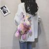 Mini Bag plush toy cartoon One-horned Horse Shaped Rainbow Backpack For Girls And Children Stuffed Animal Backpack