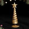 Gold Spiral Christmas Tree Decor Glittering Tabletop Tree with Star Topper for Holiday Home Office Table Centerpiece Mantel Shelf Decor