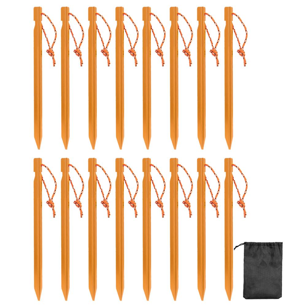 

16 шт. Колышки для палатки 18 см Колышки для кемпинга Металлические колышки из алюминиевого сплава Гвозди для палатки для кемпинга на открытом воздухе Навес золотой