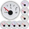 0-190ohm 2" 52mm Fuel Level Gauge with 8 Color Light Waterproof Oil Tank Level Meter Indicator for Car RV Boat Marine 12V24V