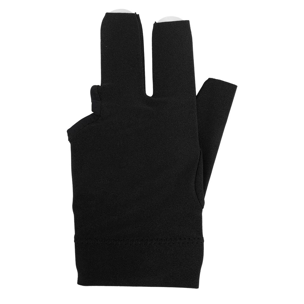 Billiards Pool Gloves Breathable Elastic Anti Slip 3 Fingers Cue Gloves Cue Sports Gloves for Training Black
