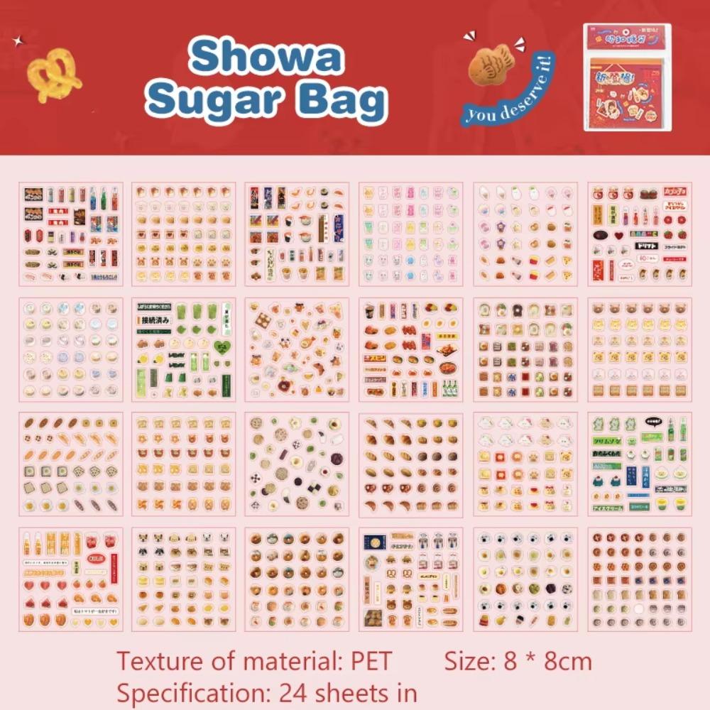 

24Pcs/Set No-Repeat Cup Stickers Self Adhesive Cartoon Stickers for Nail Art Decoration красный