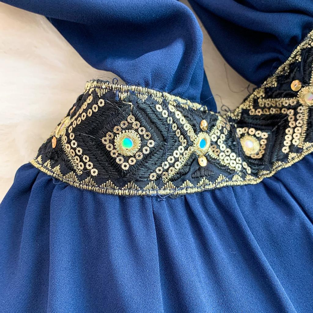 Sexy Backless Halter Neck Dress with Padded Cups for Women Vintage Bohemian Embellished Asymmetrical Elegant Chiffon Midi Dress