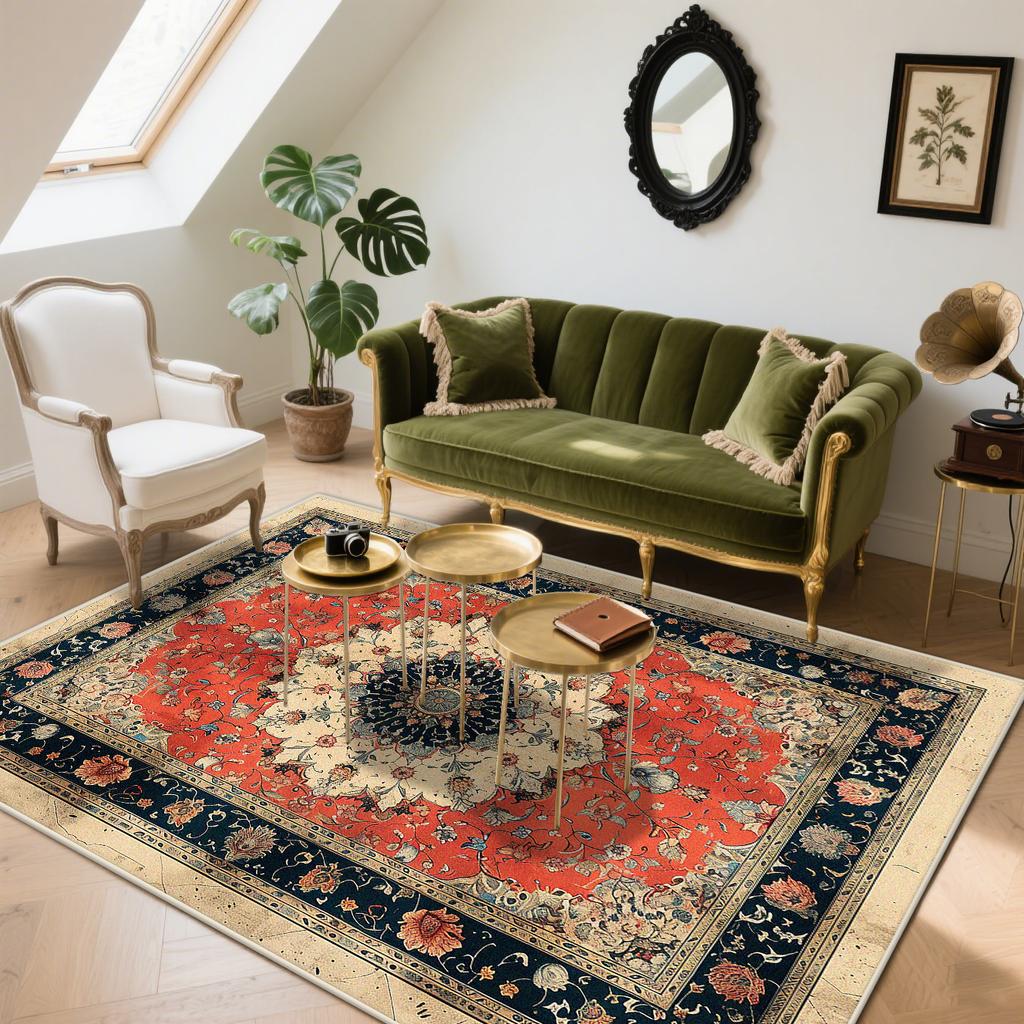 Luxurious Persian Living Room Rug High-Quality Bedroom Bedside Fluffy Soft Decoration Carpet Lounge Coffee Tables Washable Mat