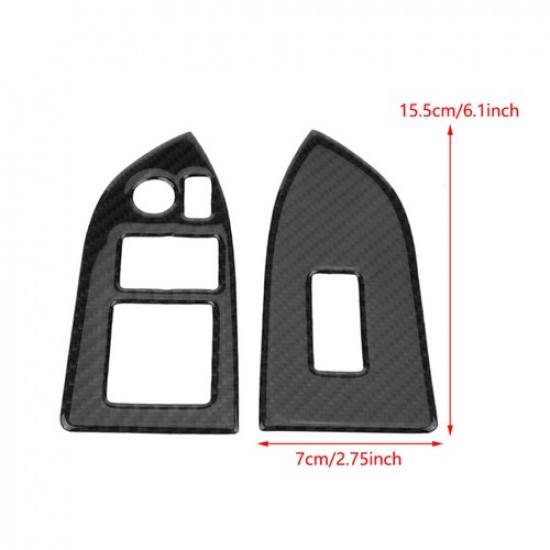 Interior Window Switch Button Carbon Fiber Cover Trim For Subaru BRZ Toyota 86