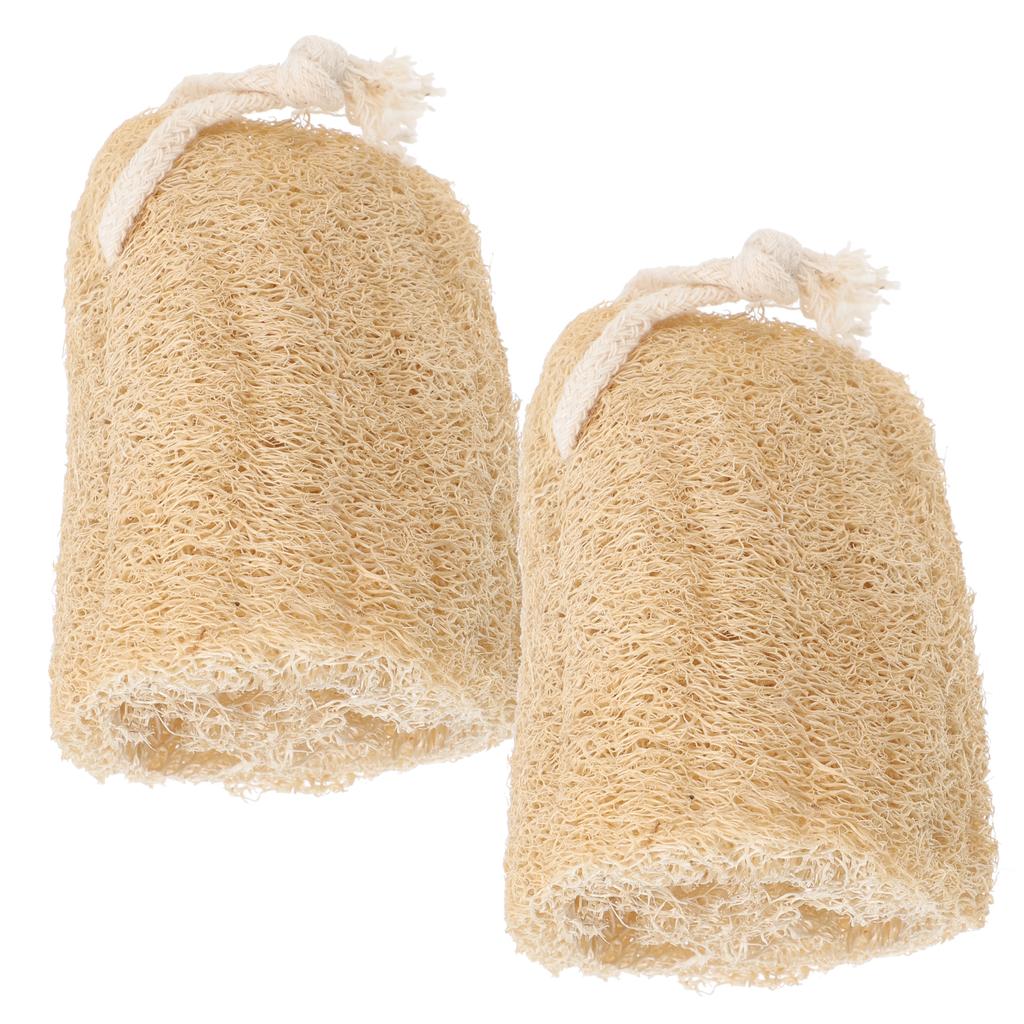 2pcs Natural Loofah Dish Sponges Multi Functional Cleaning Sponge For Reusable Eco Friendly Household Strong Kitchen Bathroom