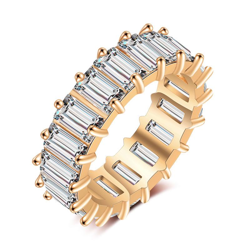 RAKOL Eleganter Luxus Kupfer Zirkon Braut Hochzeits Verlobungsring für Frauen