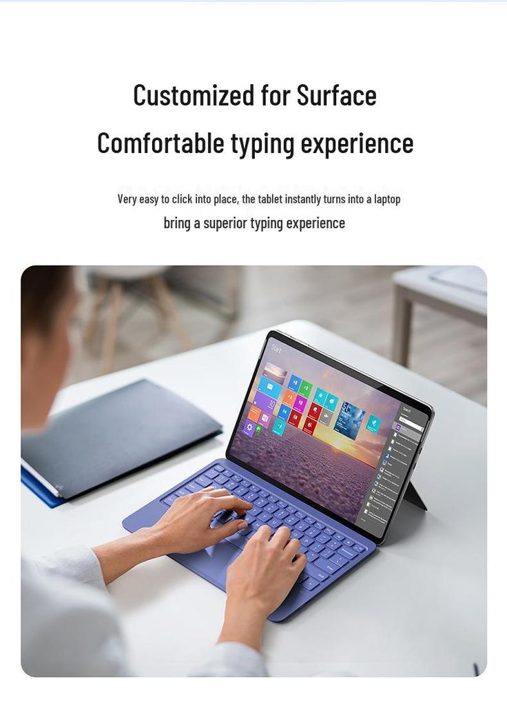 Colorful Backlit Bluetooth Keyboard Cover for Surface Pro 12