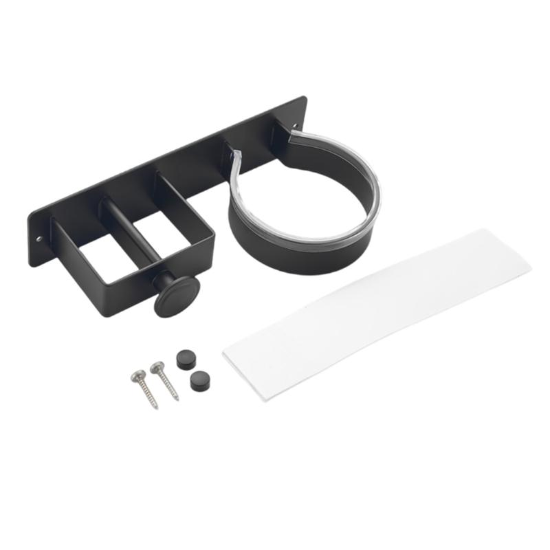 Self Adhesive Installation Blow Dryer Rack Convenient Hair Dryer Wall Shelf Aluminum Stand Holder for Bathrooms