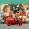 Klassieke Vintage Rode Metalen Vrachtwagen Kerstdecoratie Voor Feestelijke Thuis- En Kantoordisplay