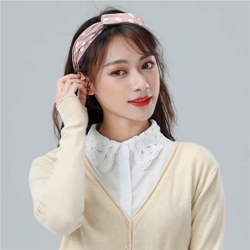 Women Autumn Fake Collar Korean Detachable False Collar Removable Blouse Lapel Elastic Collar Tie Women Clothes Accessories