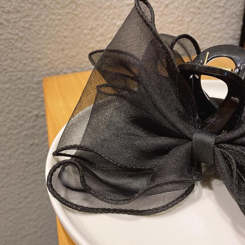 Sweet Mesh Lace Bow Large Hair Claw For Women  Hair Clips Commuting Versatile Claw Clip Hairpins Hair Accessories