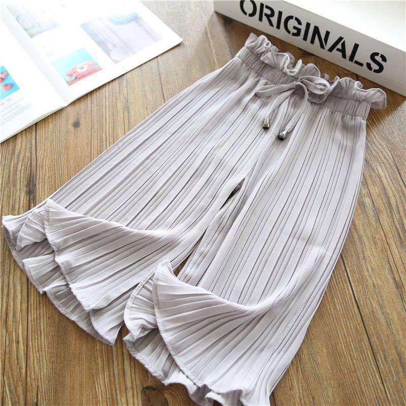 Girls' Wide-Leg Mosquito-Proof Summer Pants - Casual 9-Point Pants for Little to Big Girls
