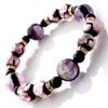 [GOLD STONE] Glowing Firefly Glass Marine Purple Pink Bracelet, Okinawa Power Stone, Inner Diameter: Approx. 19.5cm