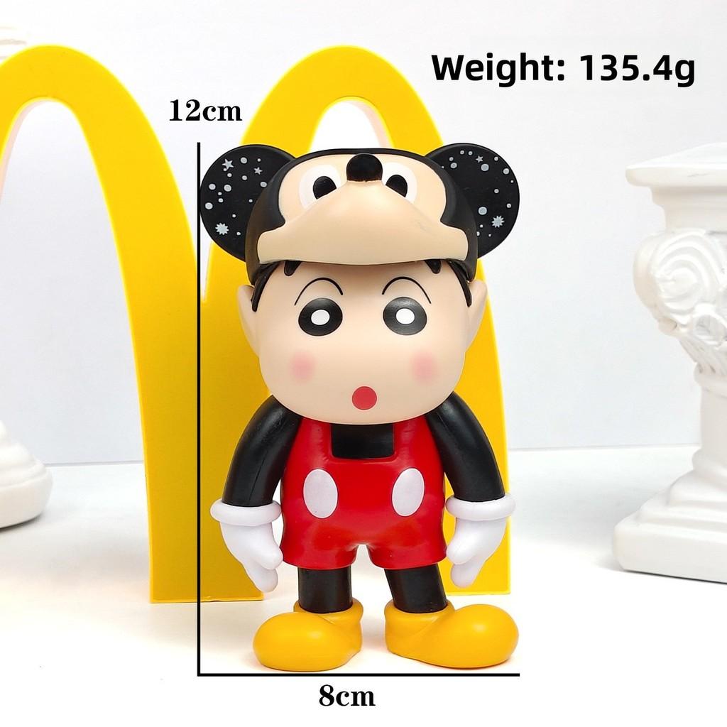 Crayon Shin Chan Pvc Figurine With Removable Mickey And Minnie Headgear For Collectors And Fans