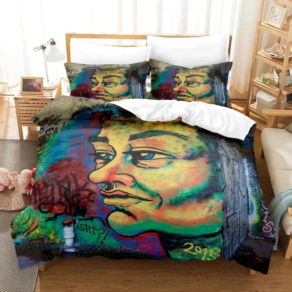 Comforter Graffiti Wall Urban Street Art Painting Bedding Set Bedroom Soft Modern S Comefortable Quilt