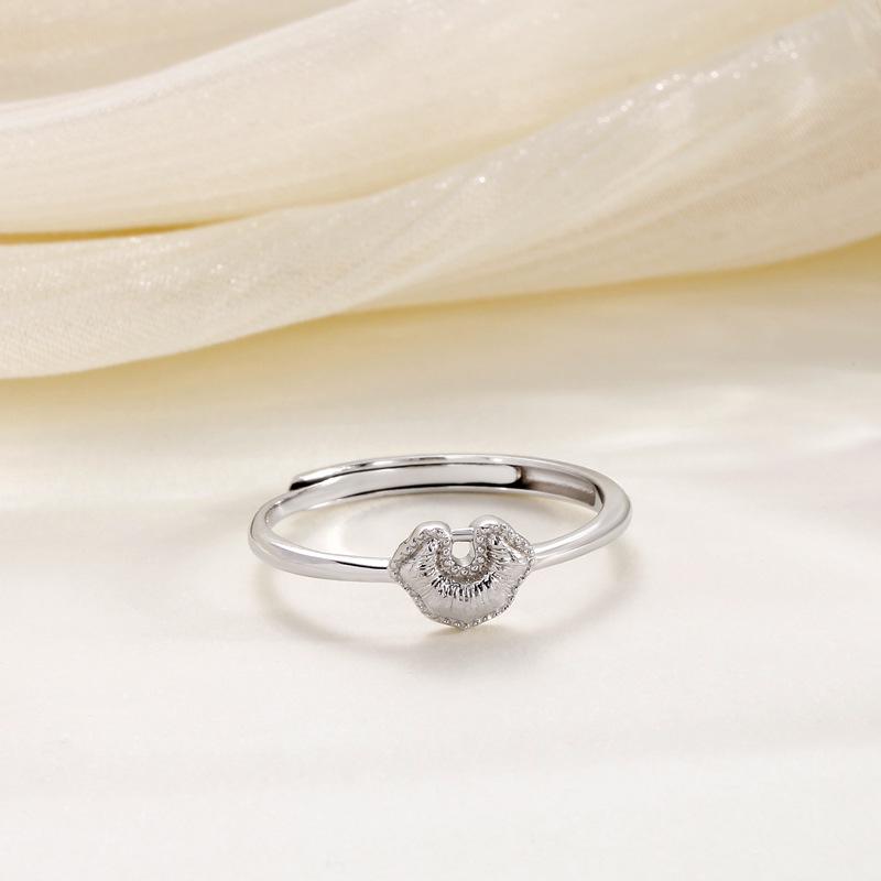 

S925 Sterling Silver Brushed Ruyi Women s Ring - Retro Luxury Niche Design Open Ring Adjustable Open