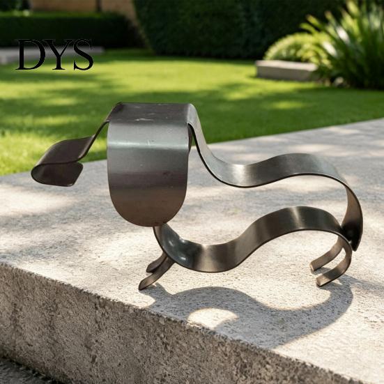 Weather Resistant Art Rustic Dachshund Metal Garden Statue, 3D Sculpture, Weatherproof Unique Birthday Present Decor for Patio Lawn Yard Porch Table,