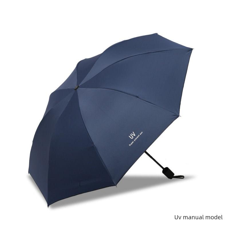 Ten-Rib Extra-Large Folding Umbrella, Uv Protection Umbrella for Three People, Dual-Use for Sun and Rain, Enlarged Manual 70% off Sun Umbrella