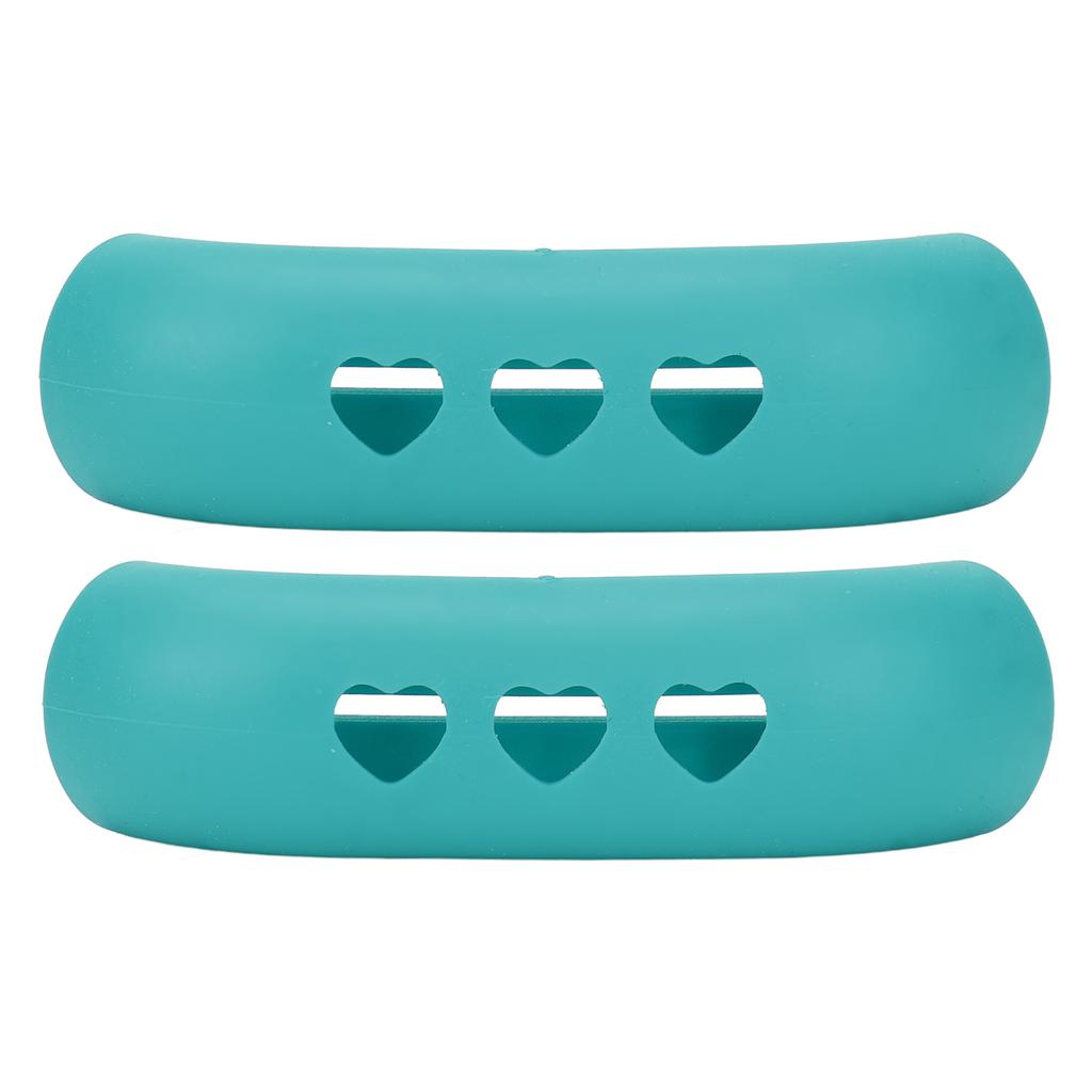 2 Stück Silikon Topfgriff Hülle Hitzebeständig Verbrühungsschutz Isoliert Heißgriff Halter Abdeckung Blau